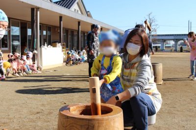 お餅つき りんご保育園