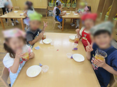 食育「フルーツポンチ作り」 いちご保育園
